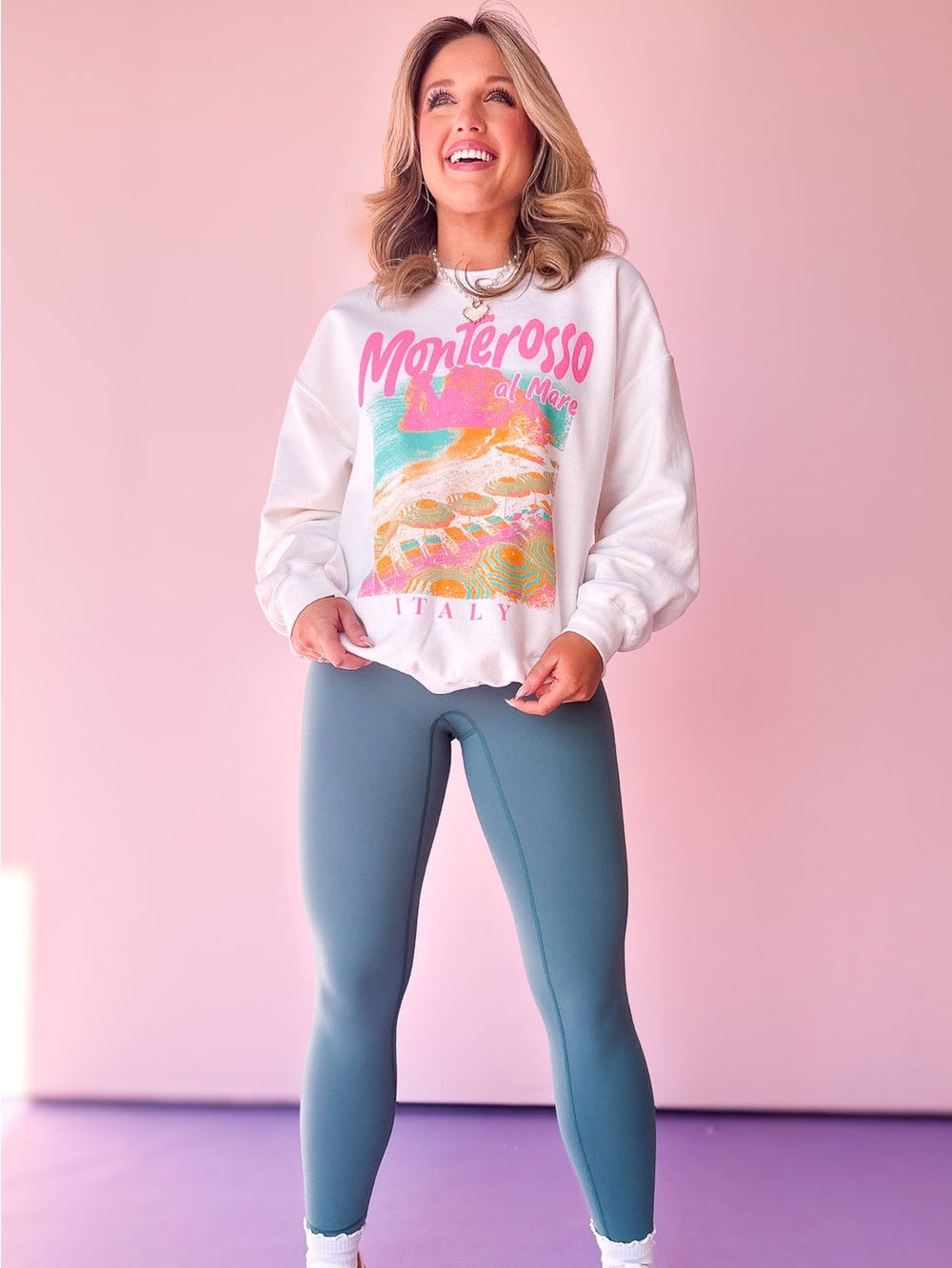 Altar’d State AS Revival Monterosso al Mare Italy Graphic Sweatshirt L/XL - Picture 2 of 7